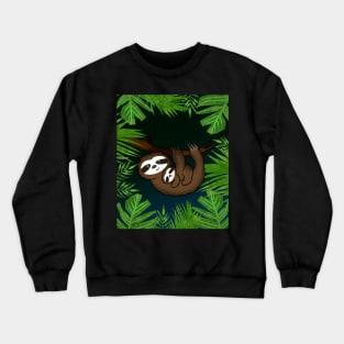 Cute sloth Mom with cub Baby sloth Crewneck Sweatshirt